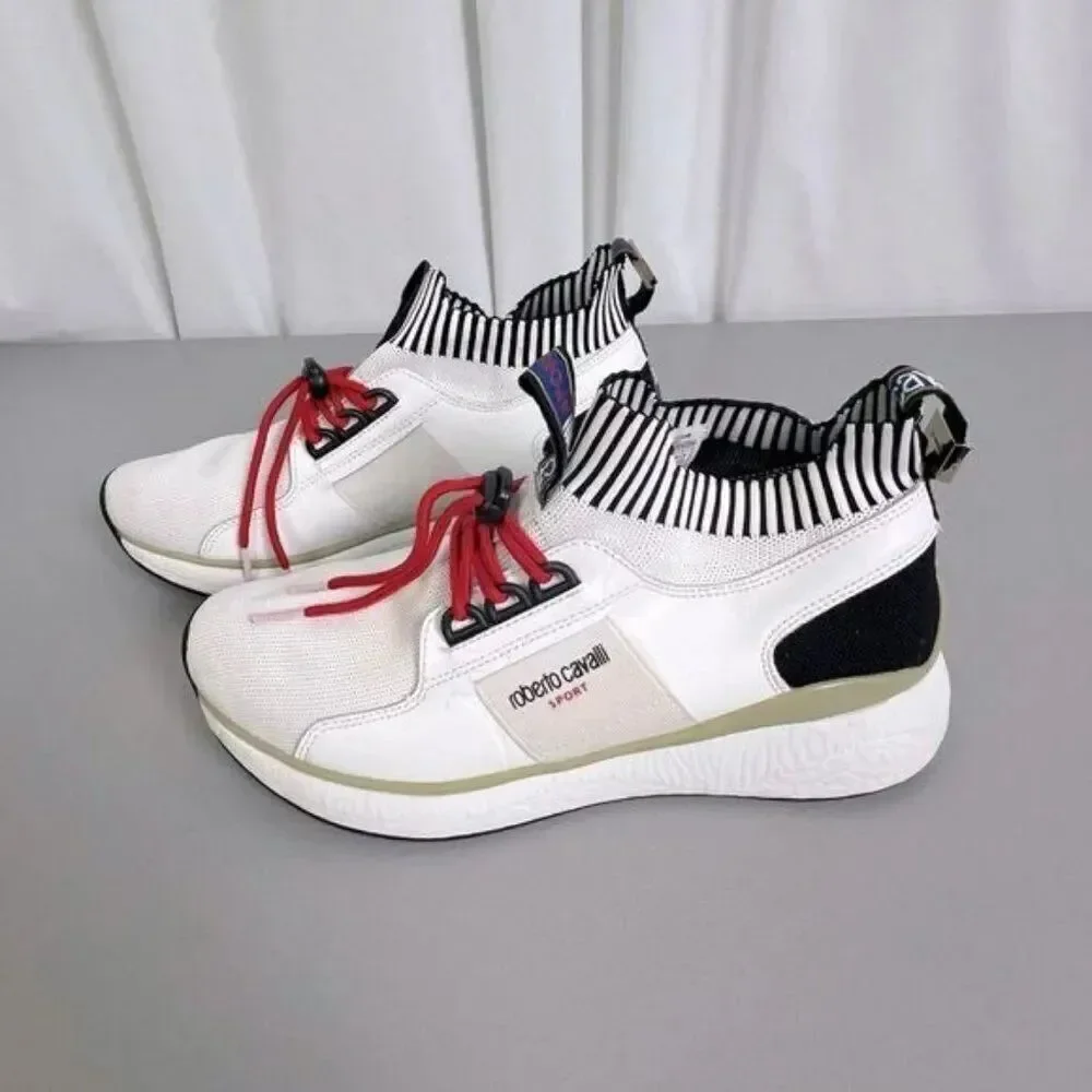ROBERTO CAVALLI SPORT MENS SNEAKERS WHITE SIZE 8 1/2